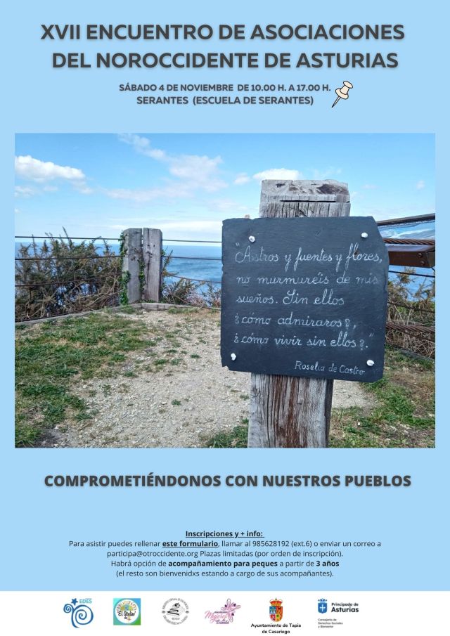 XVII Encuentro de Asociaciones del Noroccidente de Asturias, 4 Noviembre en Serantes, Tapia de Casariego. 